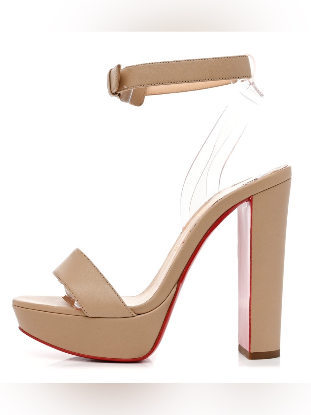 CHRISTIAN LOUBOUTIN
Nappa PVC Cherrysandal 140 Platform Sandals EU 39 Nude
